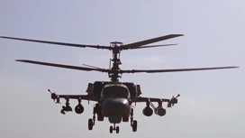 Ka-52M struck the accumulation of manpower and equipment of the APU in the Kursk region