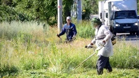 В Оренбурге продолжают очищать улицы и парки от сорняков