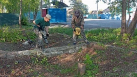 В белогорском селе Низинное на месте пустыря обустраивают сквер