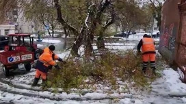 Последствия мощного снегопада устраняют в Тюмени