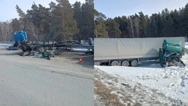 Dans la région de Novosibirsk, le conducteur est mort dans une collision frontale de camions