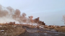 В Ленинском районе Красноярска загорелась незаконная свалка