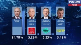 В Псковской области Владимира Путина поддержали 84,7% жителей