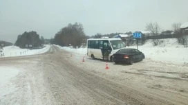 Маршрутка и легковушка столкнулись в Завьяловском районе Удмуртии