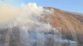 Non c'è minaccia per i villaggi a causa di un incendio forestale sul Monte Kuma a Sochi