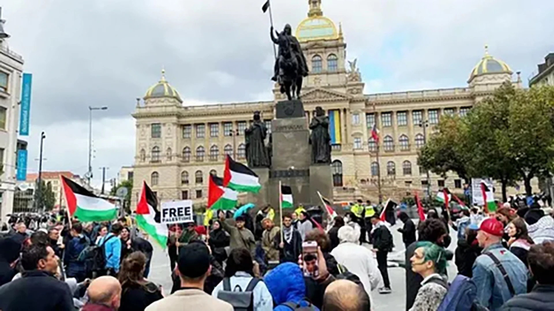 В центре Праги прошел массовый митинг в поддержку Палестины