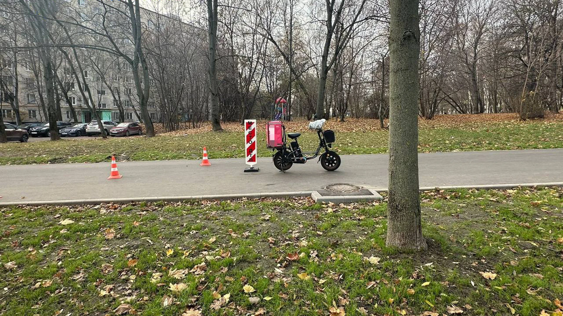 В Москве курьер на электровелосипеде сбил маму с коляской, младенец в больнице