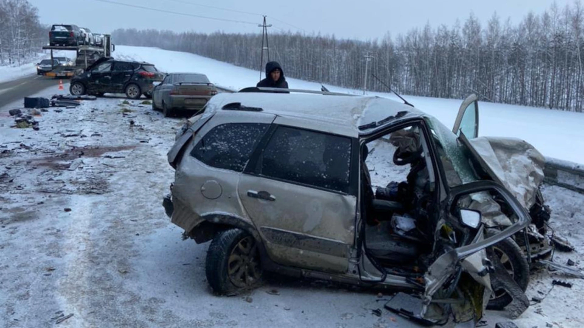 Женщина погибла и пять человек пострадали в аварии на трассе в Татарстане