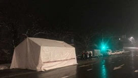 Sur les routes de Sotchi, des points de chauffage nocturnes ont été mis en place pour les conducteurs.