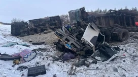 На трассе под Липецком в ДТП с фурой МАЗ погиб водитель большегрузная Ивеко