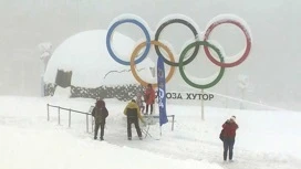 На побережье Сочи выпал первый снег