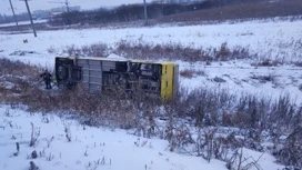 Автобус с пассажирами вылетел в кювет под Новосибирском