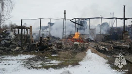 Пожар в д. Березовка Томской области уничтожил дом, пострадали 2 человека