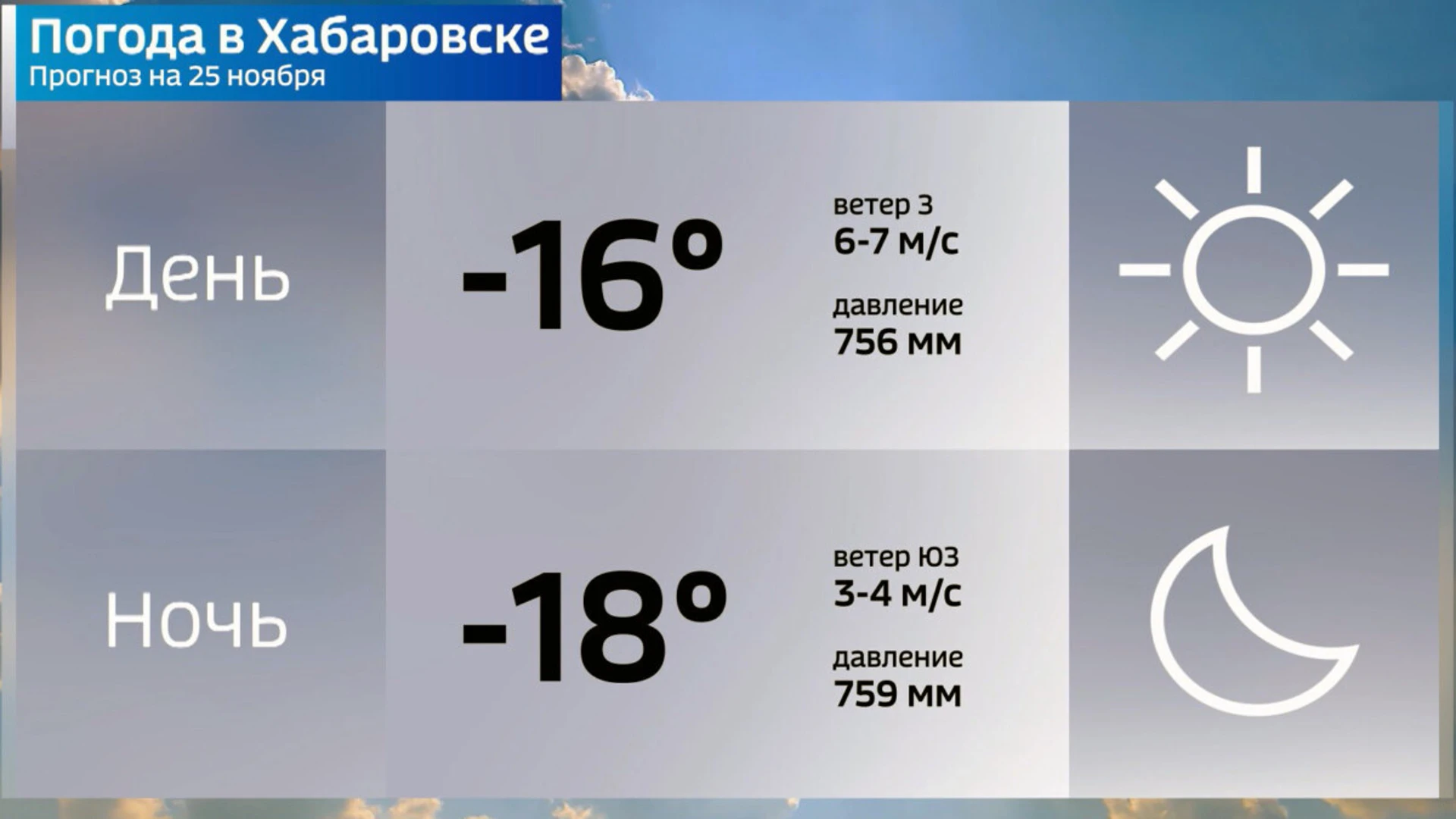 Зима вступает в права: на выходных Хабаровск ожидает мороз и сильный ветер