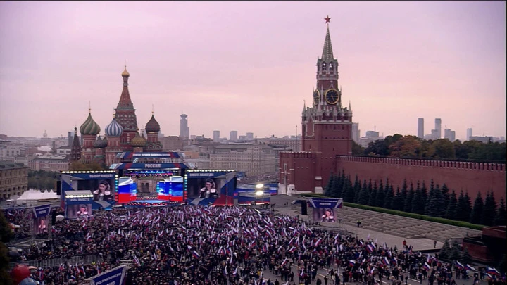 Новости культуры В Москве проходит концерт-митинг в поддержку вступления ДНР и ЛНР, Херсонской и Запорожской областей в состав РФ