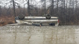 Автобус с 16 пассажирами перевернулся на трассе "Колыма" под Магаданом