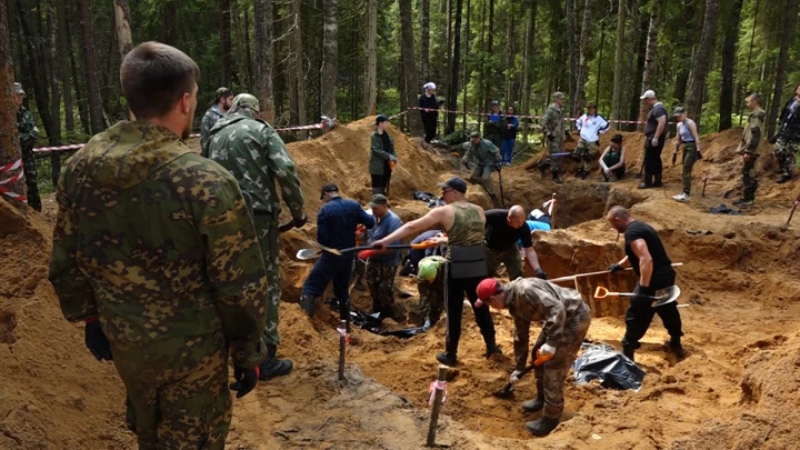 Вести. Псков В Невельском районе поисковики обнаружили госпитальное захоронение 1943-го года