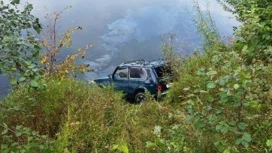 В Вавожском районе Удмуртии машина утронула вместе с водителем