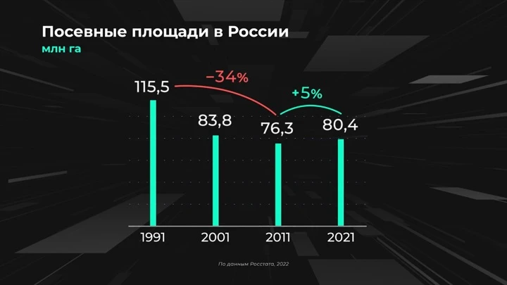 Инфографика Россия в цифрах. Что растет на российских полях