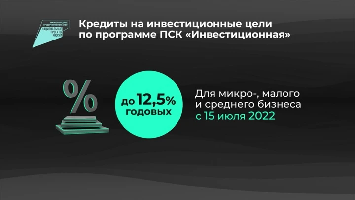 Инфографика Россия в цифрах. Программа стимулирования кредитования бизнеса ПСК "Инвестиционная"