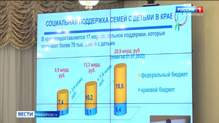 Вести. Хабаровск До 20 млрд рублей выделят на поддержку семей с детьми Хабаровского края