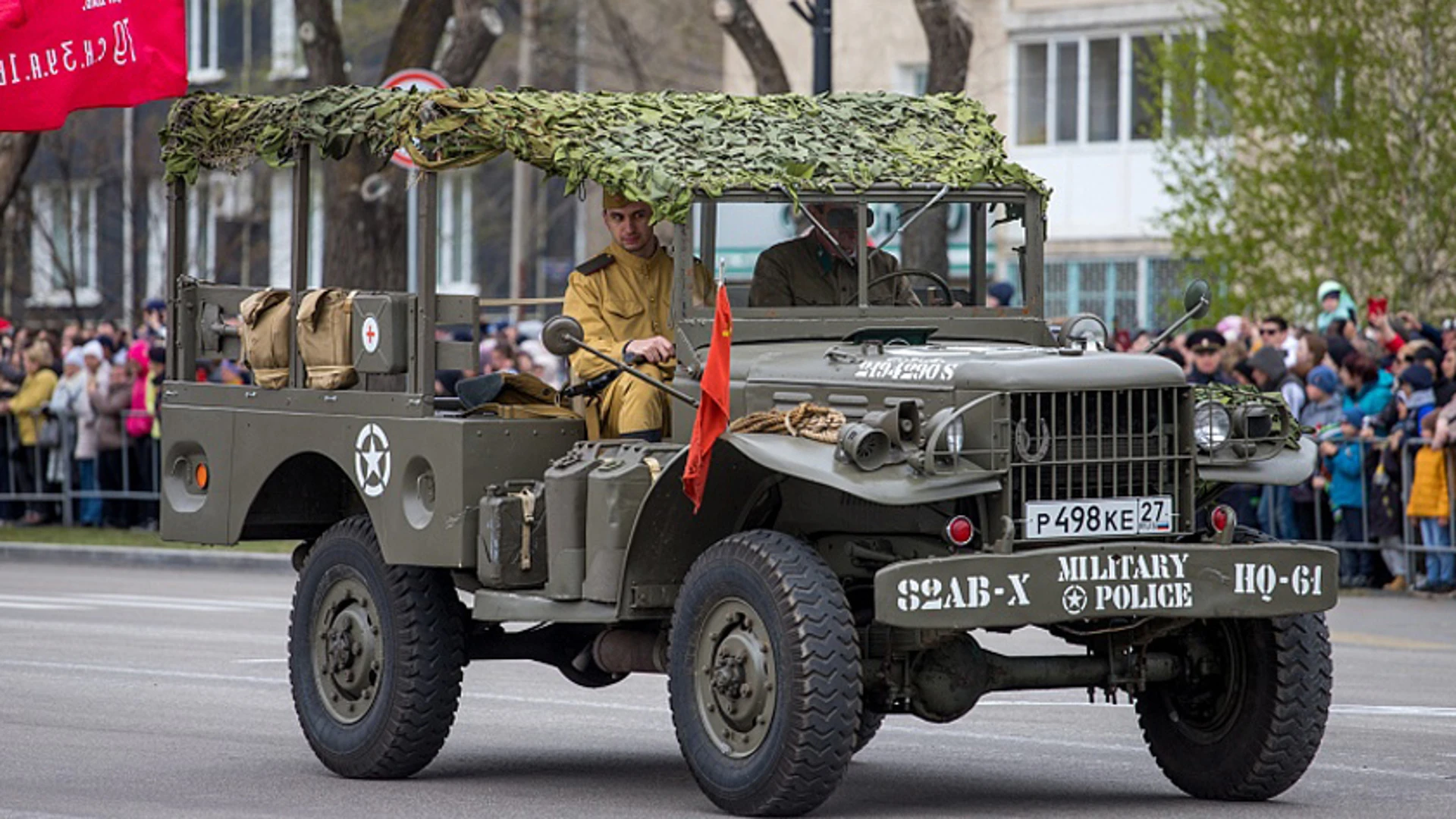 В Благовещенске военная техника впервые участвовала в шествии к 9 Мая