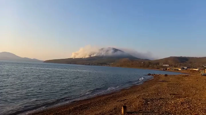 Видео из Сети В Приморье вторые сутки горит сопка