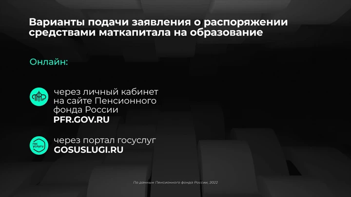 Инфографика Россия в цифрах. Как потратить средства маткапитала на образование