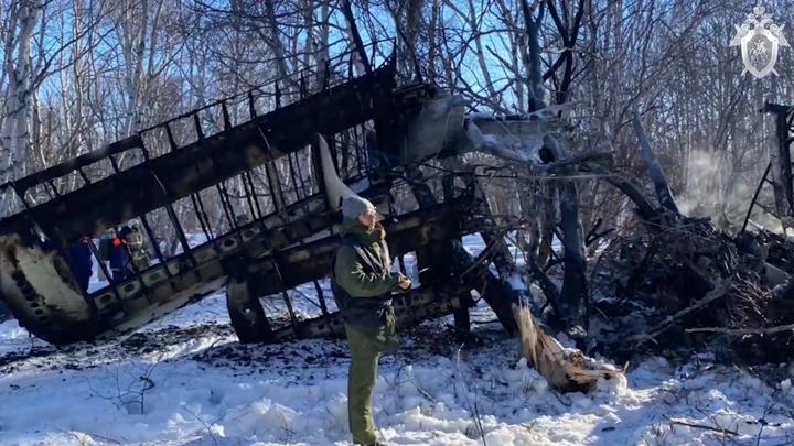 ЧП Опубликованы кадры с места падения самолета Ан-2 на Камчатке