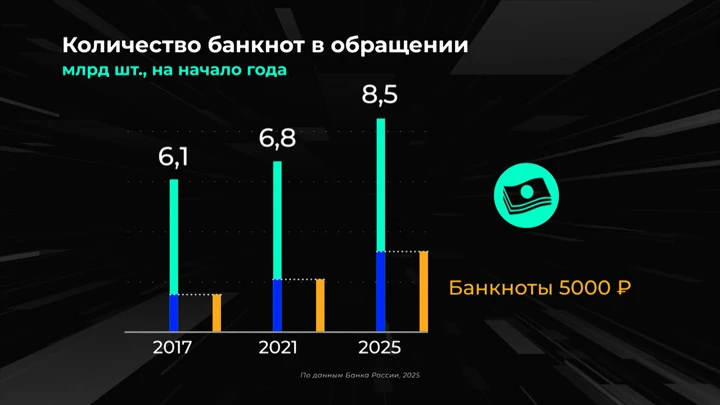 Инфографика Россия в цифрах. Какие банкноты самые редкие?